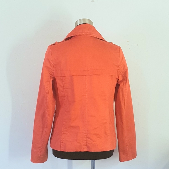 Old Navy Short Pea Jacket Coat Red Black Buttons - Picture 3 of 7